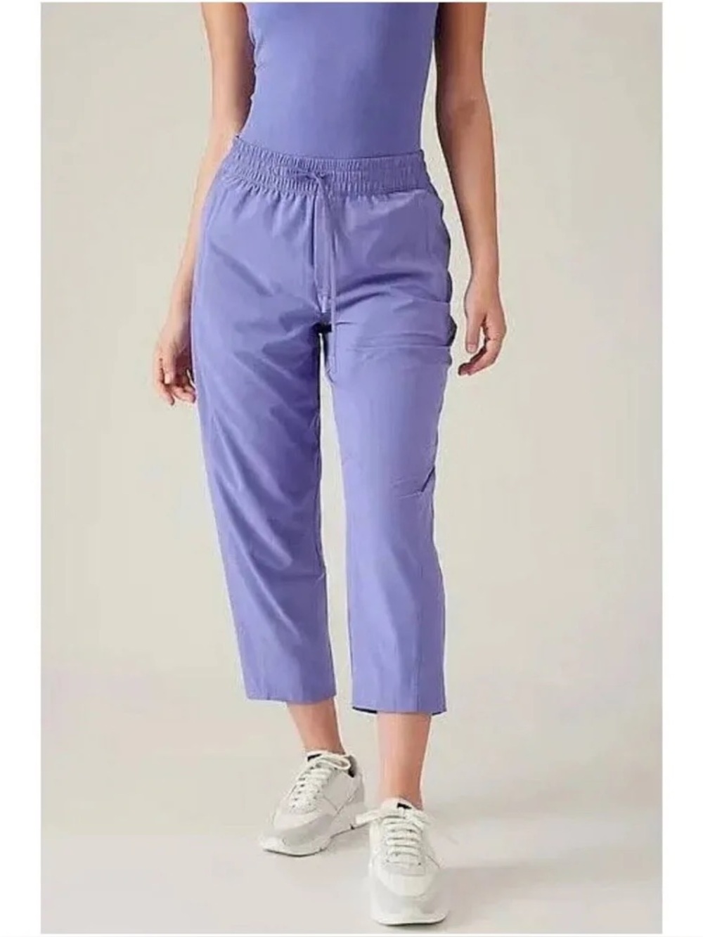 NWT Athleta Arrival Pant Adonis Blue Lilac Lavender Ankle Cropped Relaxed Fit